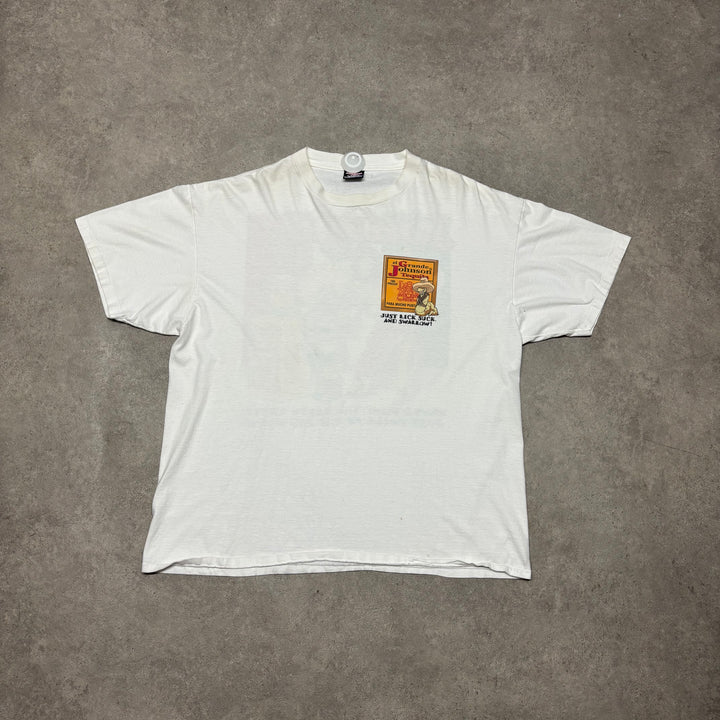 90's Vintage Big Johnson 'El Grande' White Graphic T-Shirt (XXL)