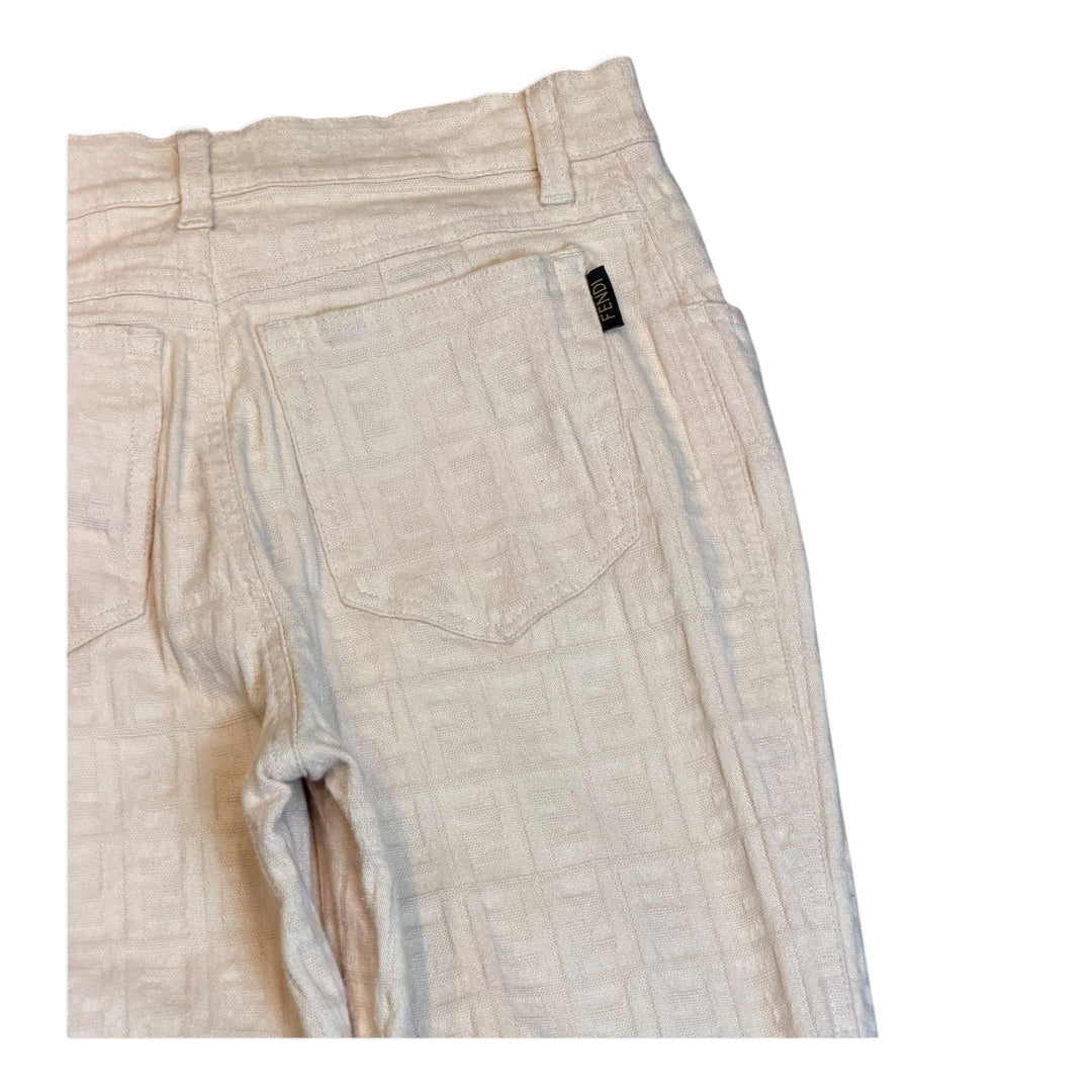 Vintage Fendi Pink Monogram Cotton Trousers (32)