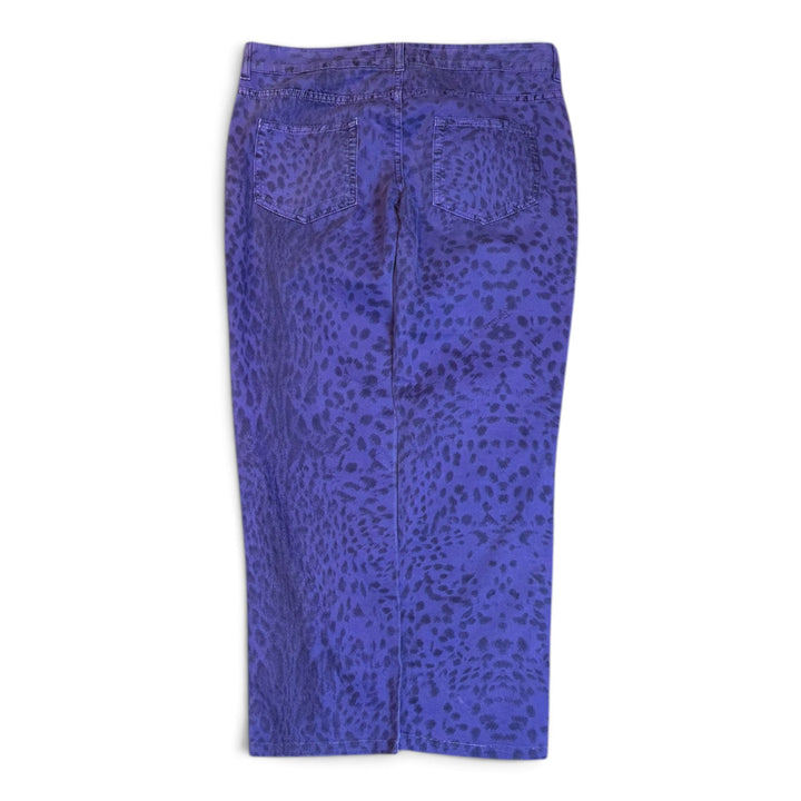 Vintage Cavalli Purple Leopard Patterned Trousers (32)