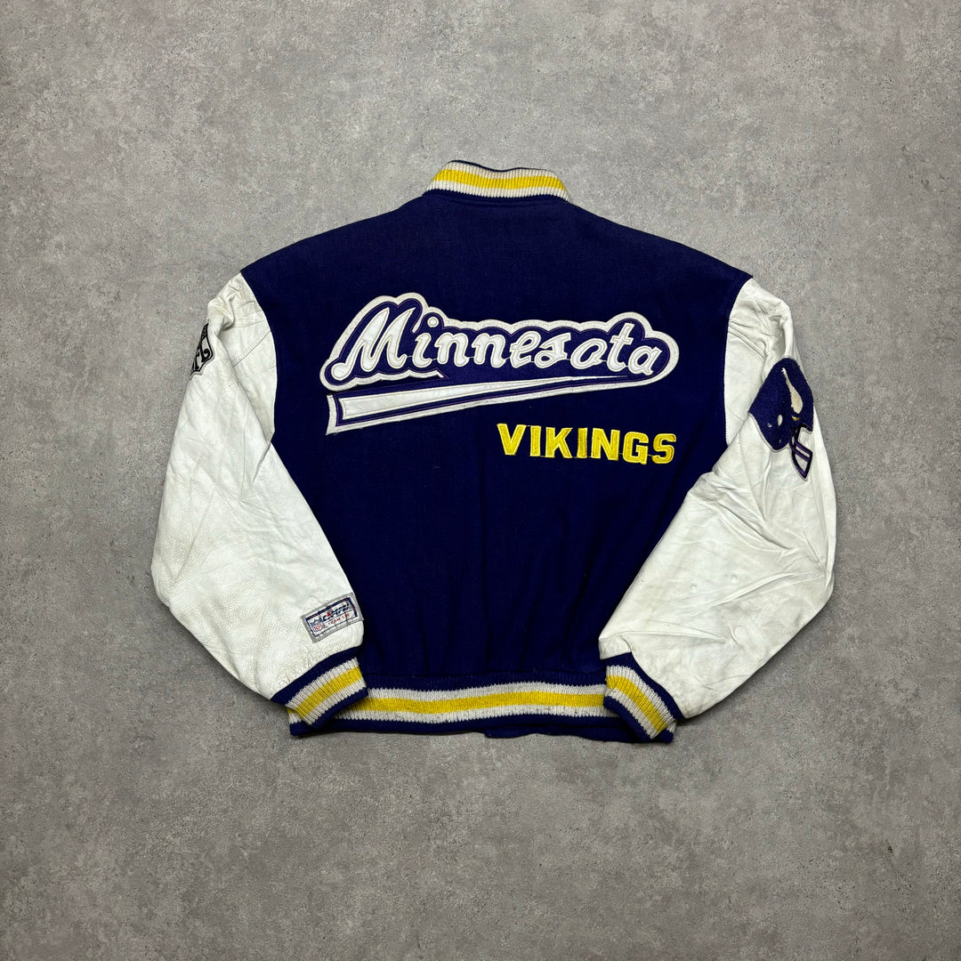 80's Vintage NFL Minnesota Vikings Purple Varsity Jacket (M)