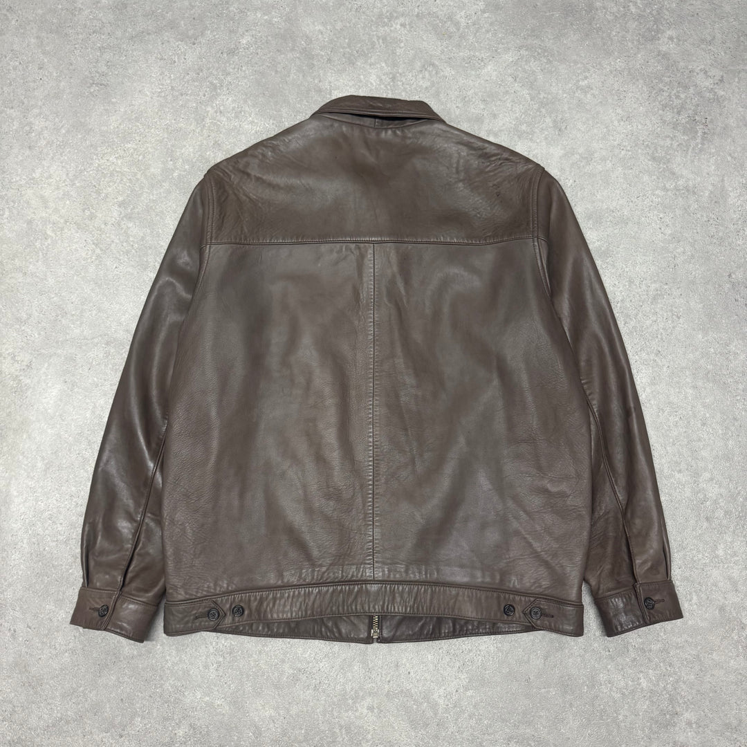 Vintage Polo Ralph Lauren Brown Leather Jacket (L)