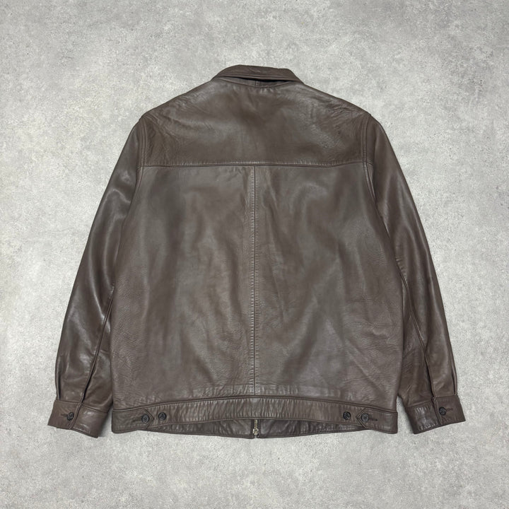 Vintage Polo Ralph Lauren Brown Leather Jacket (L)