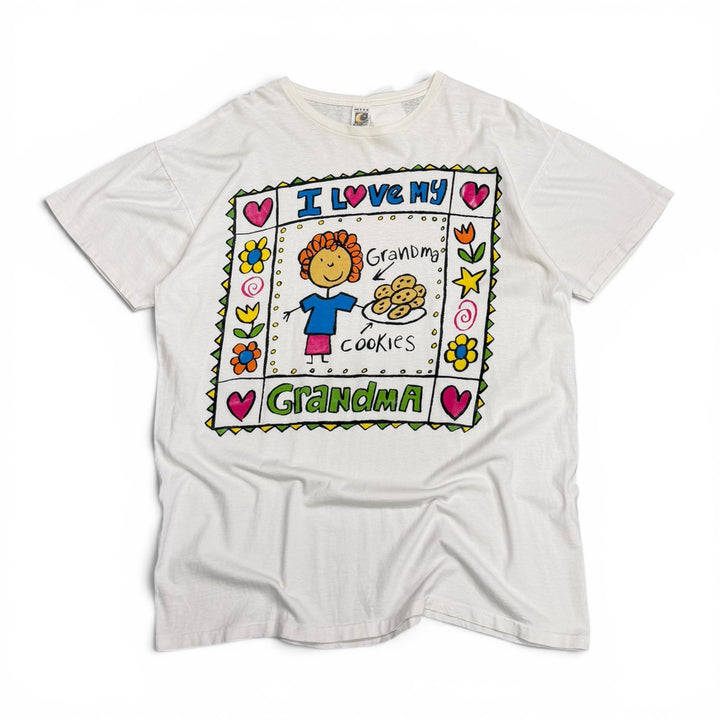 90's Vintage I Love My Grandam White Graphic T-Shirt (XXL)