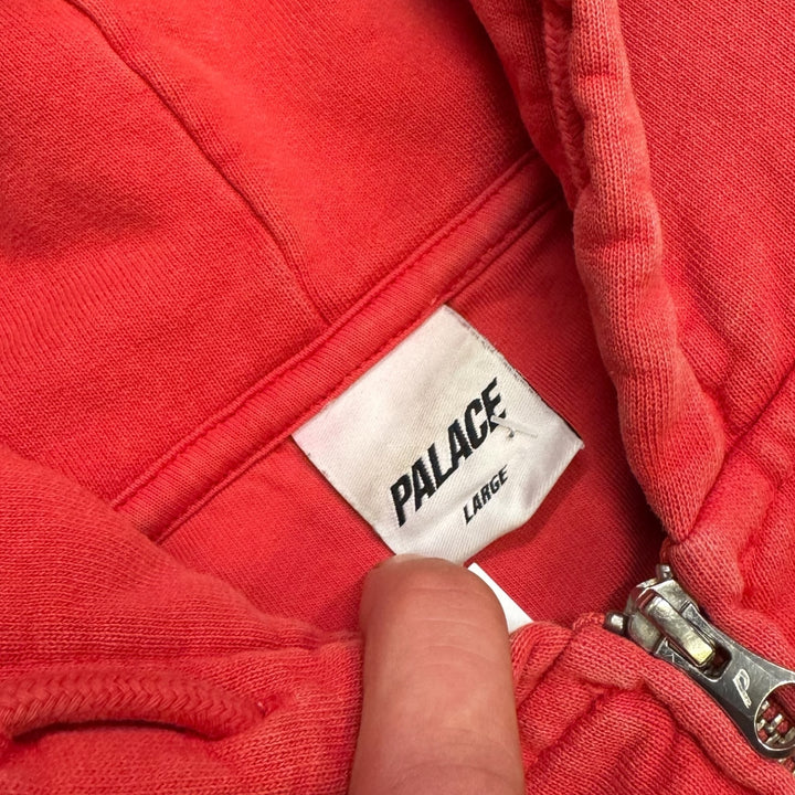 Palace Red Pigment Wash Tri Ferg Zip Up Hoodie (L)