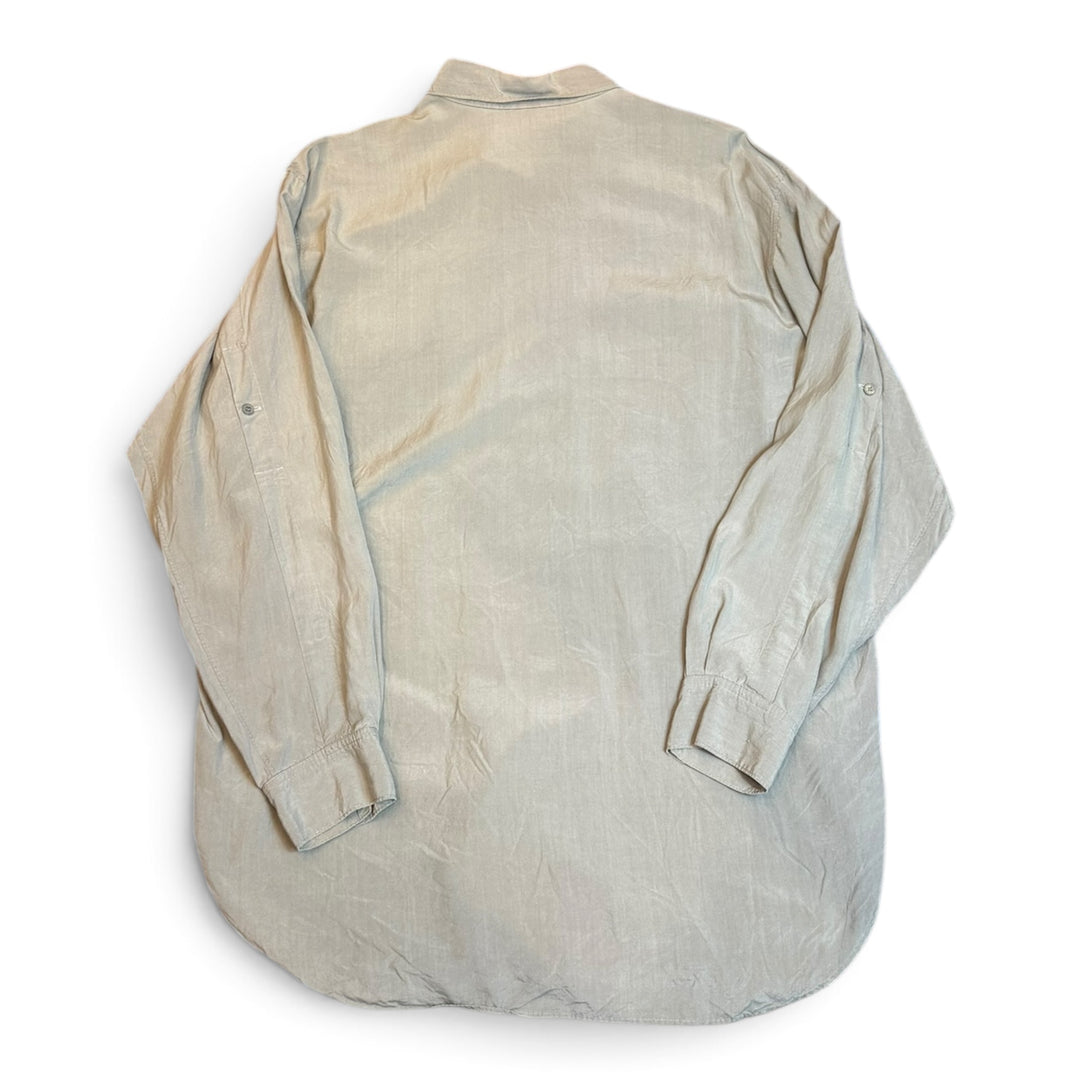 Vintage Yohji Yamamoto Light Brown Rayon Long Sleeve Shirt (M)