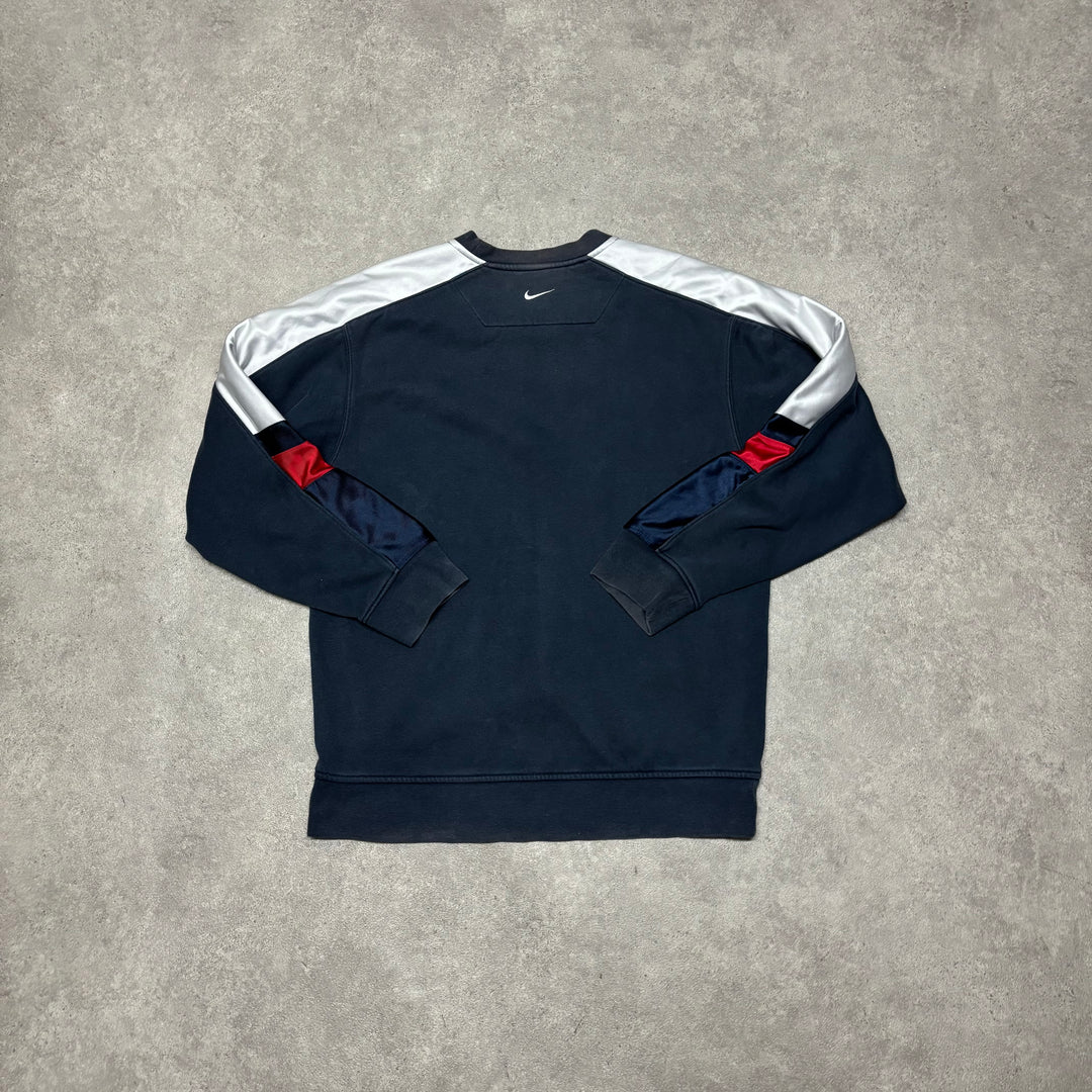 00's Vintage Nike Navy Hoops Sweatshirt (S)