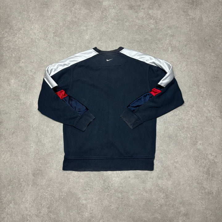 00's Vintage Nike Navy Hoops Sweatshirt (S)
