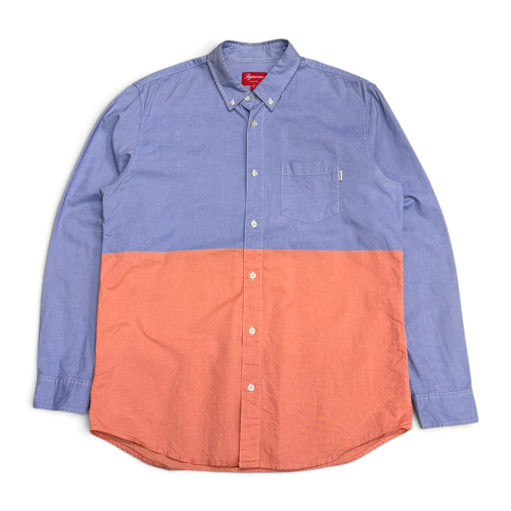 Supreme Pastel Blue & Coral Pink Two Tone Shirt (L)