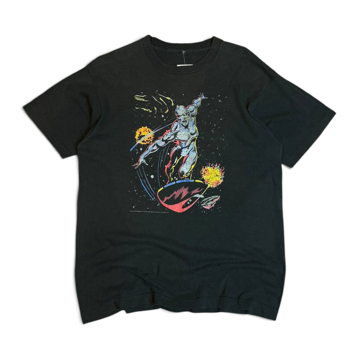 1991 Vintage Silver Surfer Black Graphic T-Shirt (XL)