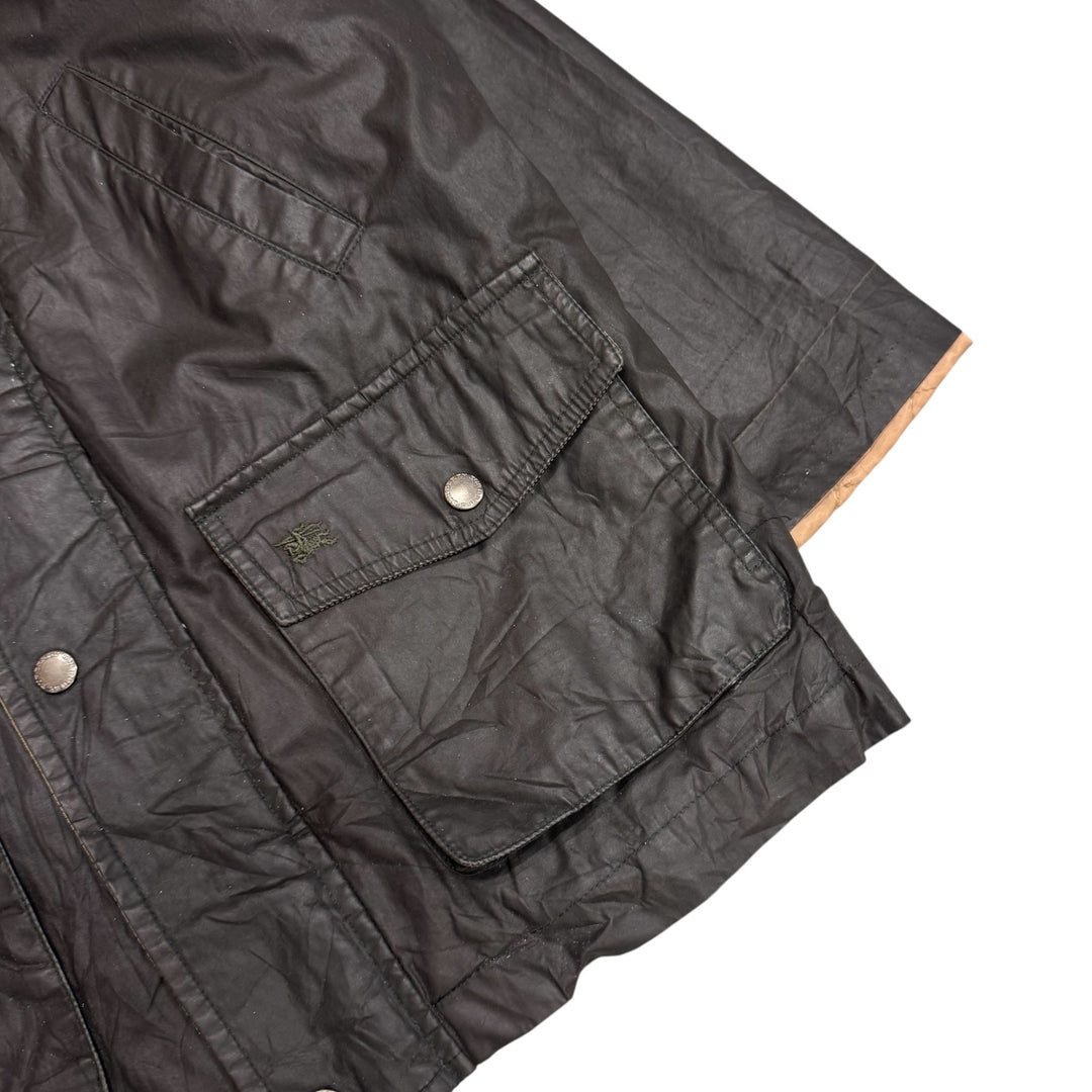 Vintage Burberrys Waxed Jacket Dark Brown (XXS)