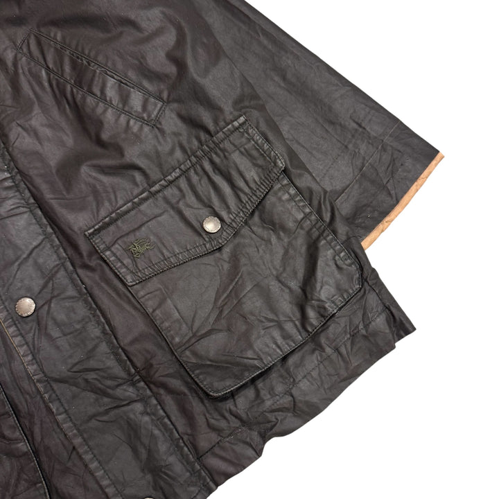 Vintage Burberrys Waxed Jacket Dark Brown (XXS)