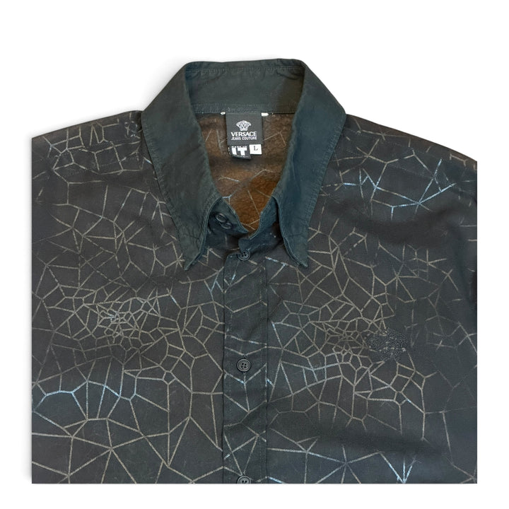 Vintage Versace Jeans Couture Black Transparent Long Sleeve Shirt (L)