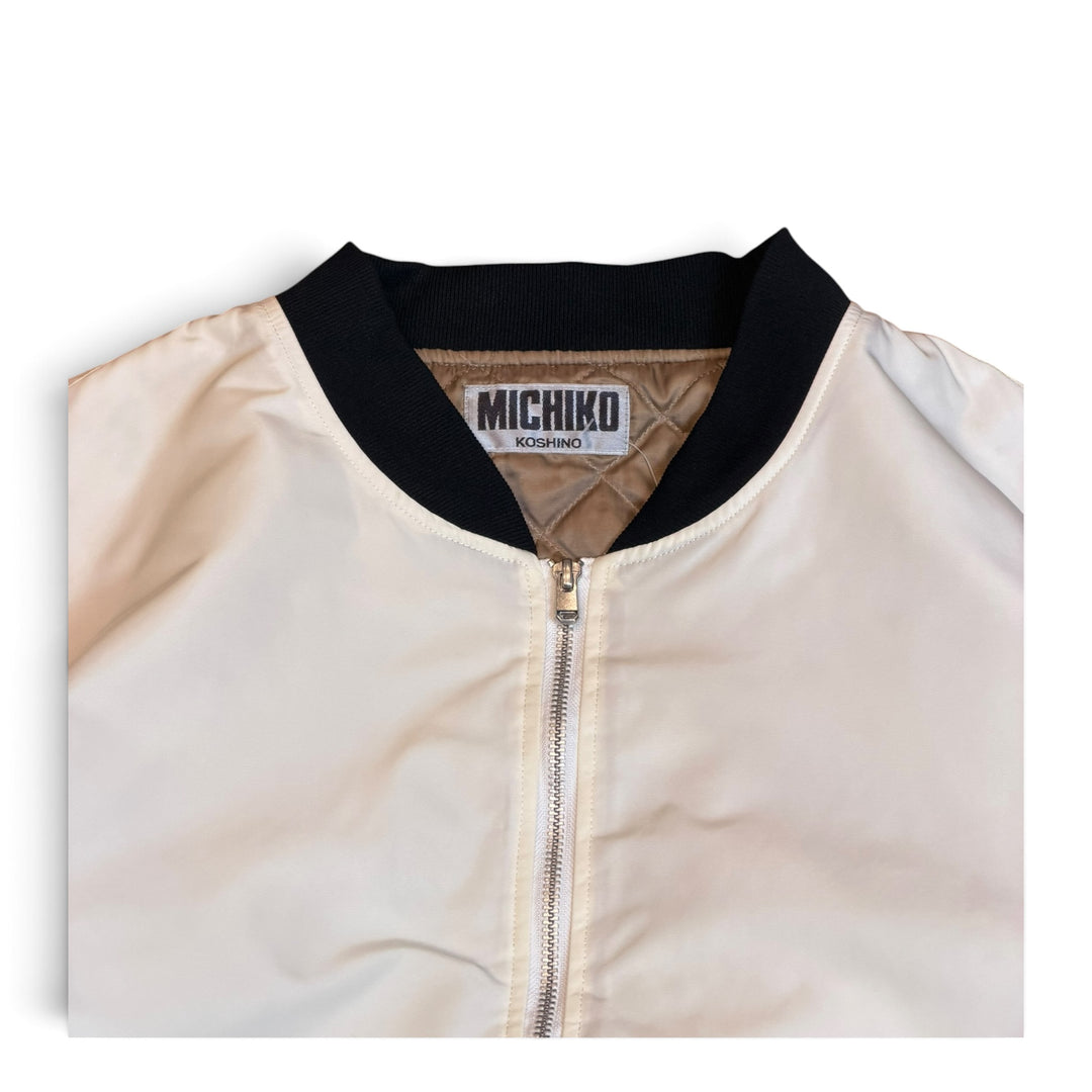 Michiko Koshino Oversized White Bomber Jacket (M)