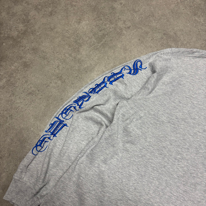 Supreme Script Writing Grey Longsleeve T-Shirt (M)