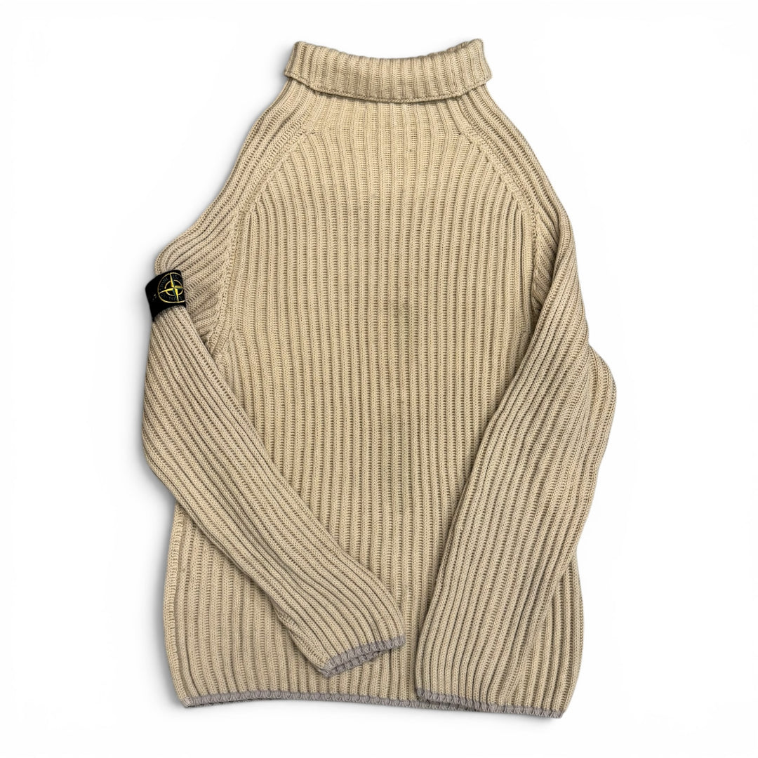 Vintage Stone Island Turtle Neck Jumper Beige (L)