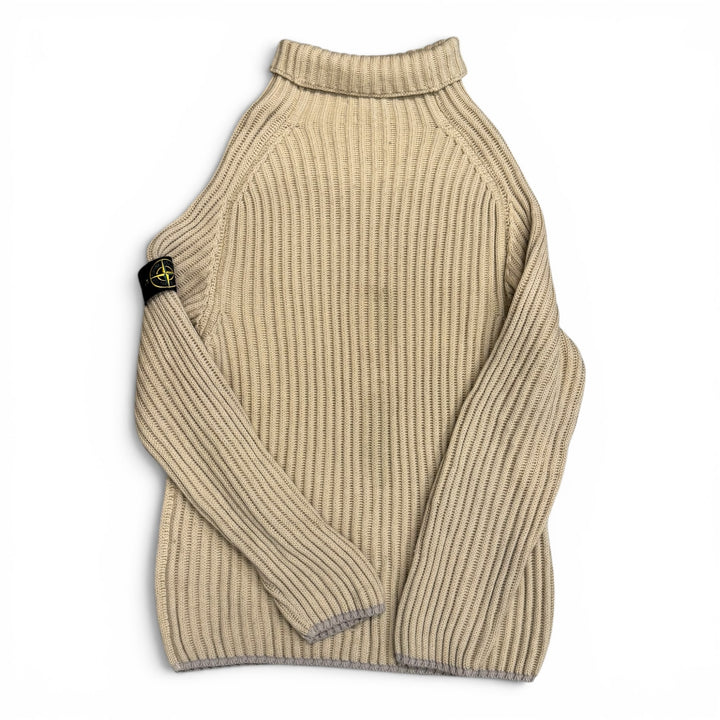 Vintage Stone Island Turtle Neck Jumper Beige (L)