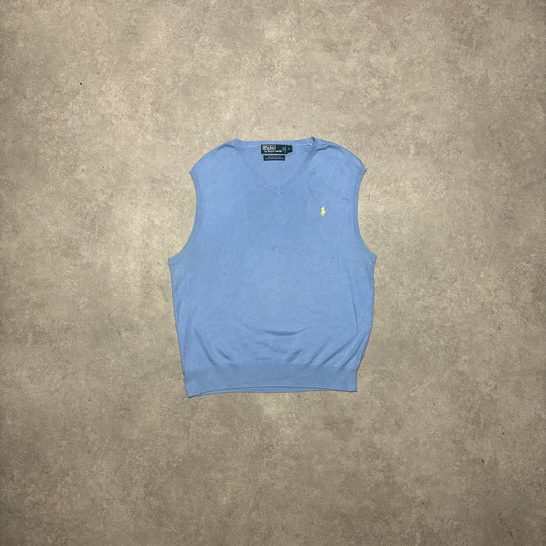 Vintage Polo Ralph Lauren Baby Blue Knitted Vest (M)