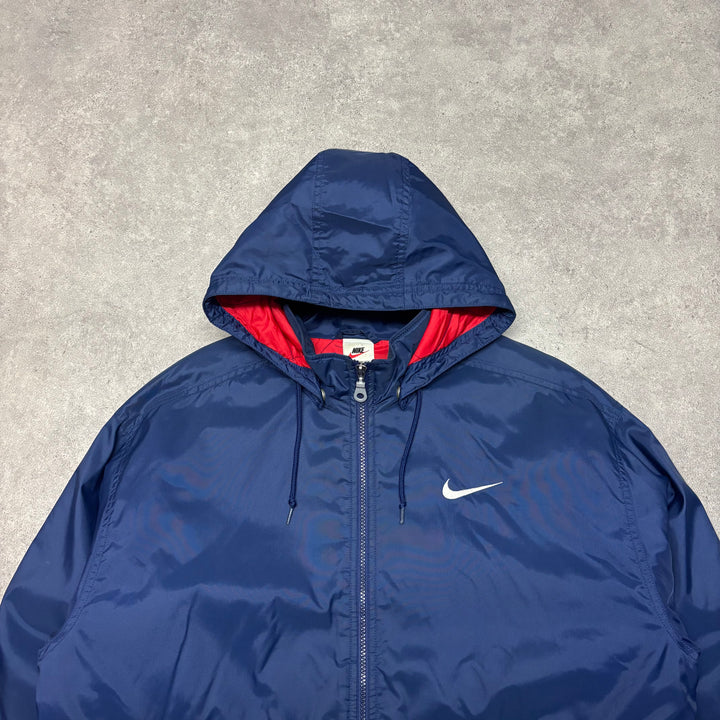 Vintage Nike Hooded Dark Blue Puffer Jacket (M)