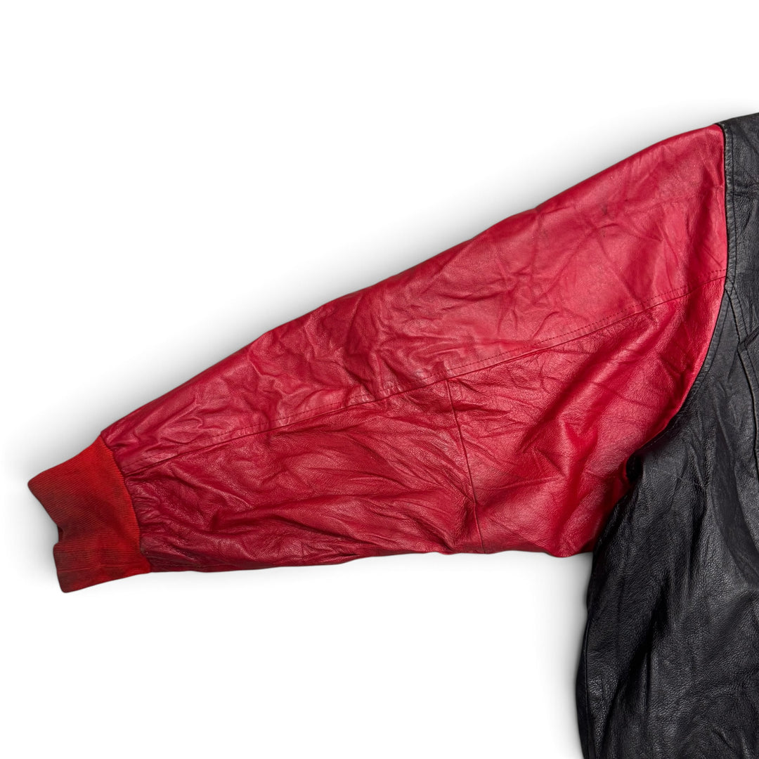 Rare 90's Vintage Betty Boop Red & Black Leather Varsity Jacket (XL)