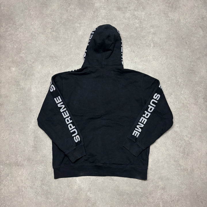 Supreme Black Glitter Pullover Hoodie & Bottoms Full Set (L)