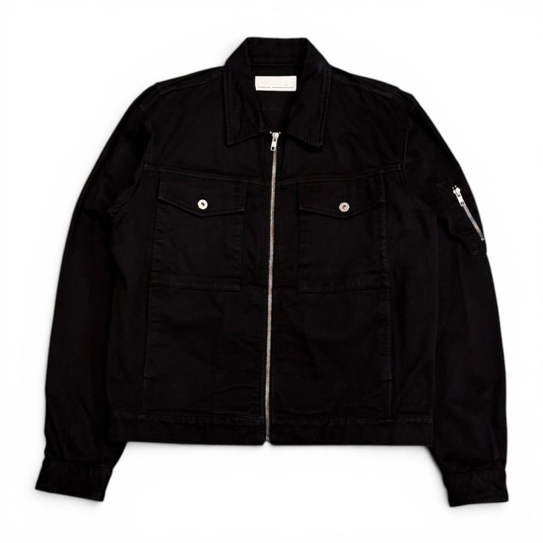 Random Identities Black Denim Zip Up Jacket (M)
