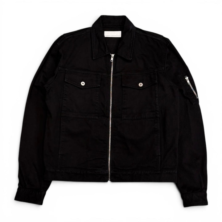 Random Identities Black Denim Zip Up Jacket (M)