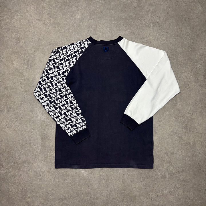 Vintage Avirex Navy & White Graffiti Spell Out Sweatshirt (XL)