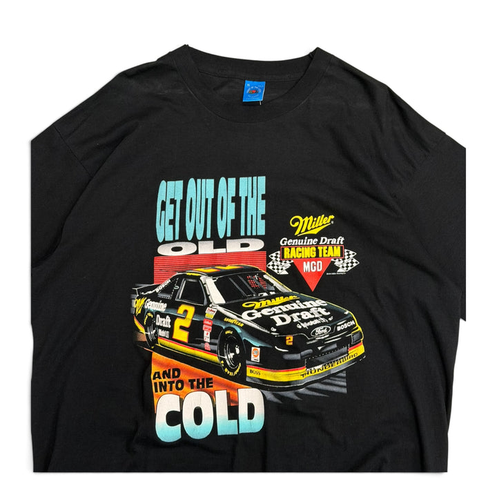Vintage Miller Nascar Graphic T shirt Black (XL)