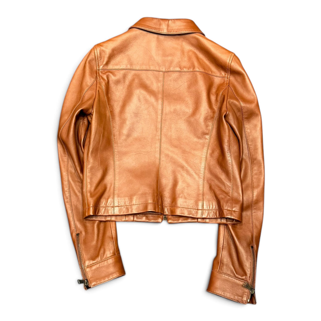 Dolce & Gabanna Tan Brown Leather Jacket (38)