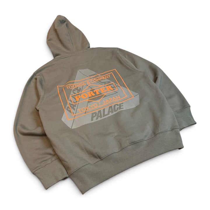 Palace x Porter Green Khaki Pullover Hoodie (M)