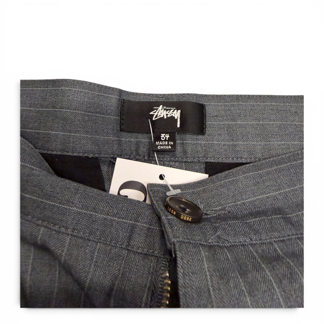 Stussy Striped Volume Pleated Trousers Grey 34"