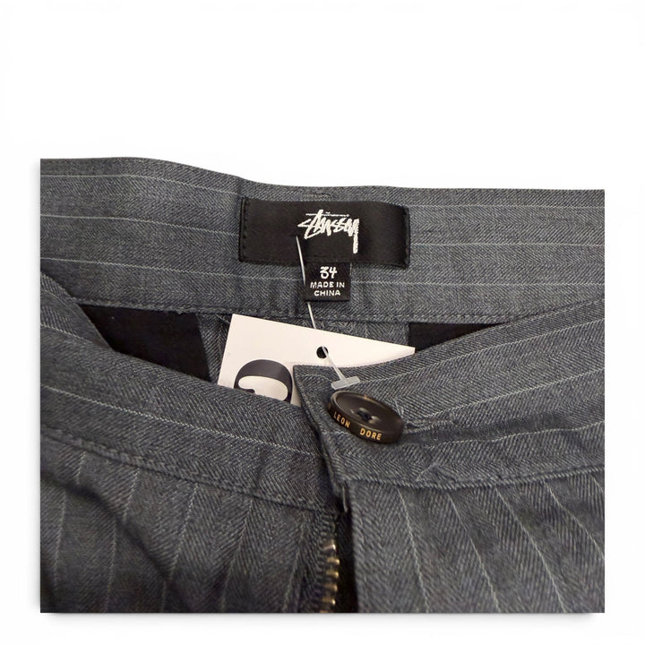 Stussy Striped Volume Pleated Trousers Grey 34"