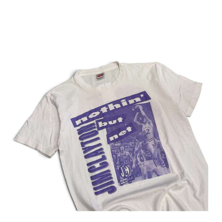 Vintage 80's Nike Single Stitch Jimclayton  T Shirt White (S)