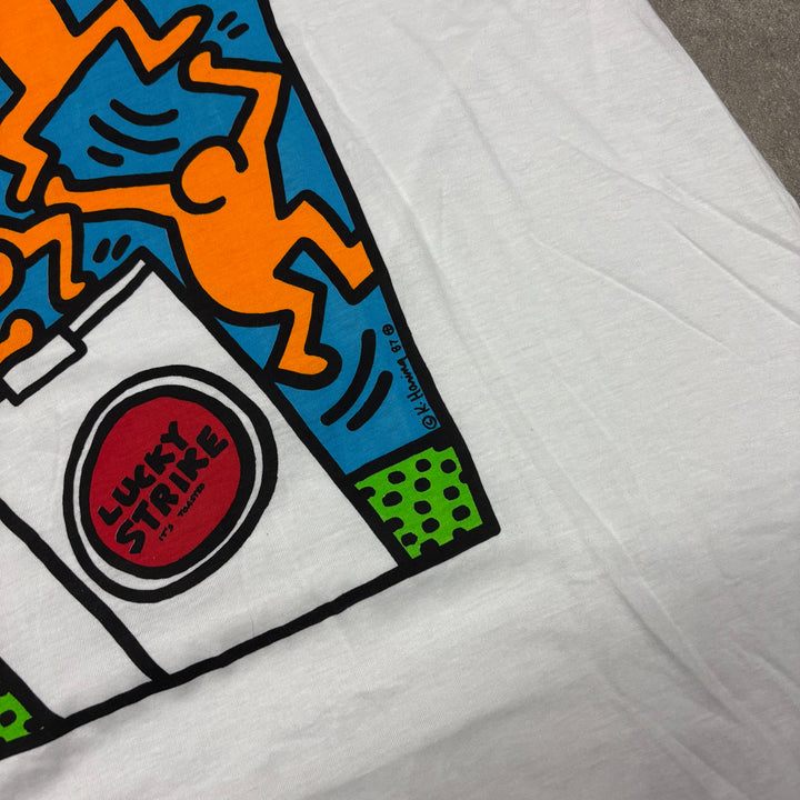 Rare 1986 Vintage Keith Haring x Lucky Strike Graphic T-Shirt (XL)