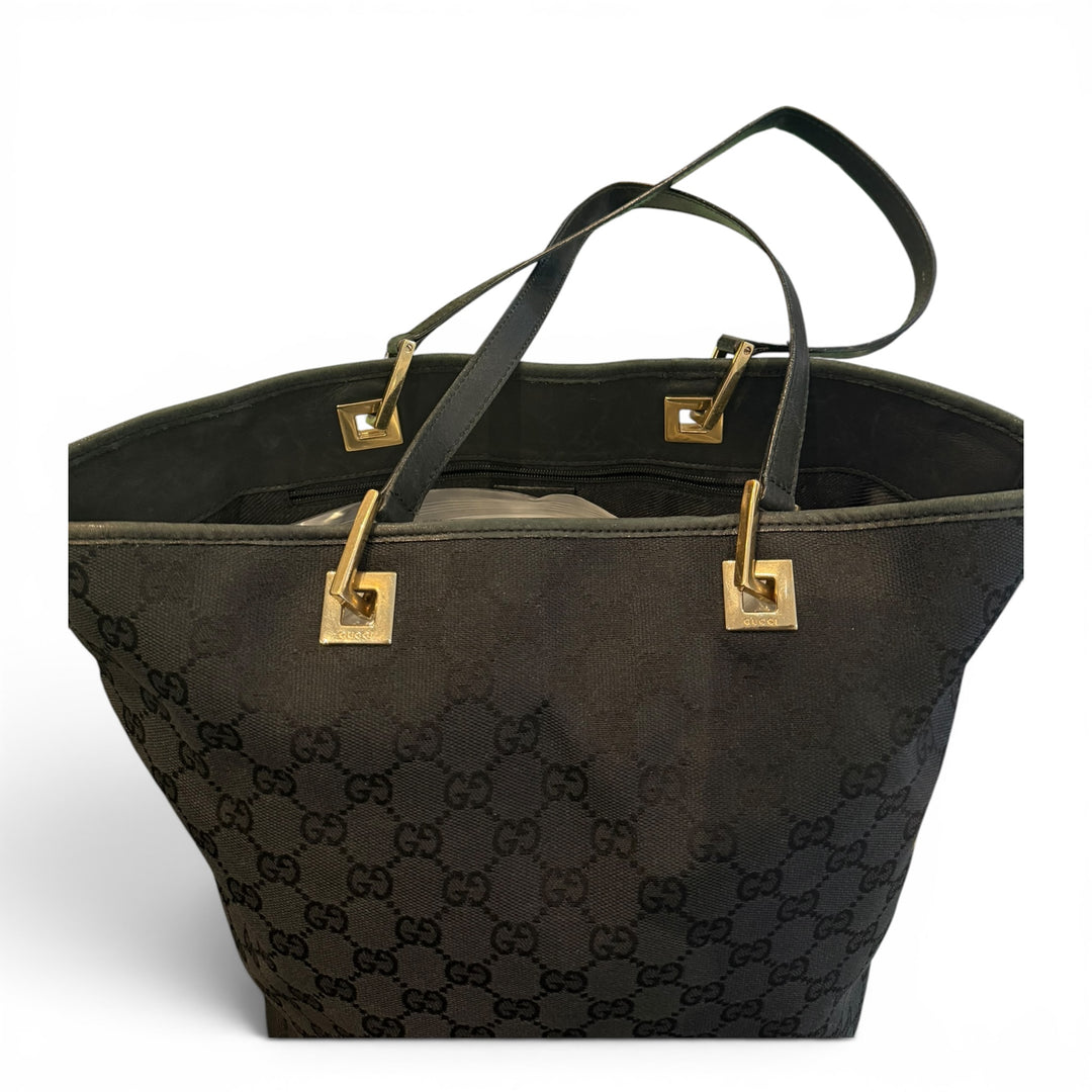 Vintage Gucci GG Monogram Black Shoulder Bag