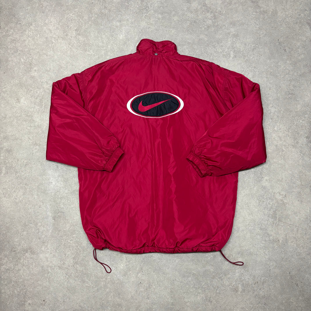 Vintage Nike Big Logo Red Puffer Jacket (XL)