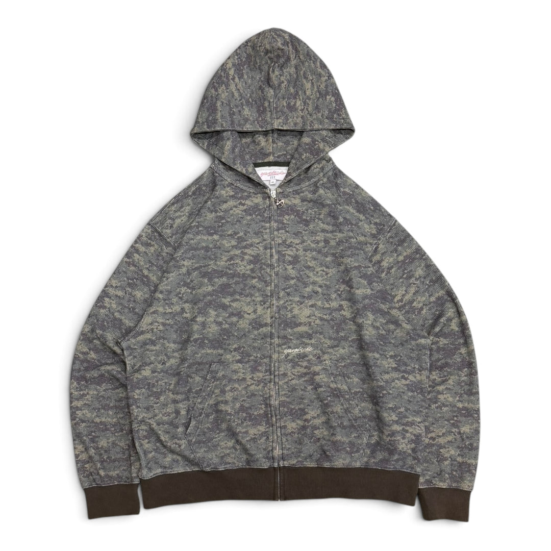 Yardsale Camo Zip Up Hoodie Green (XL)