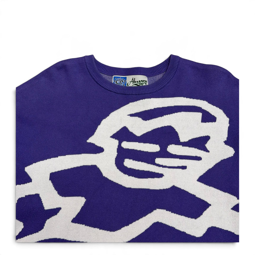 Always Do Purple & White Heavy Knitted Sweatshirt (XL)