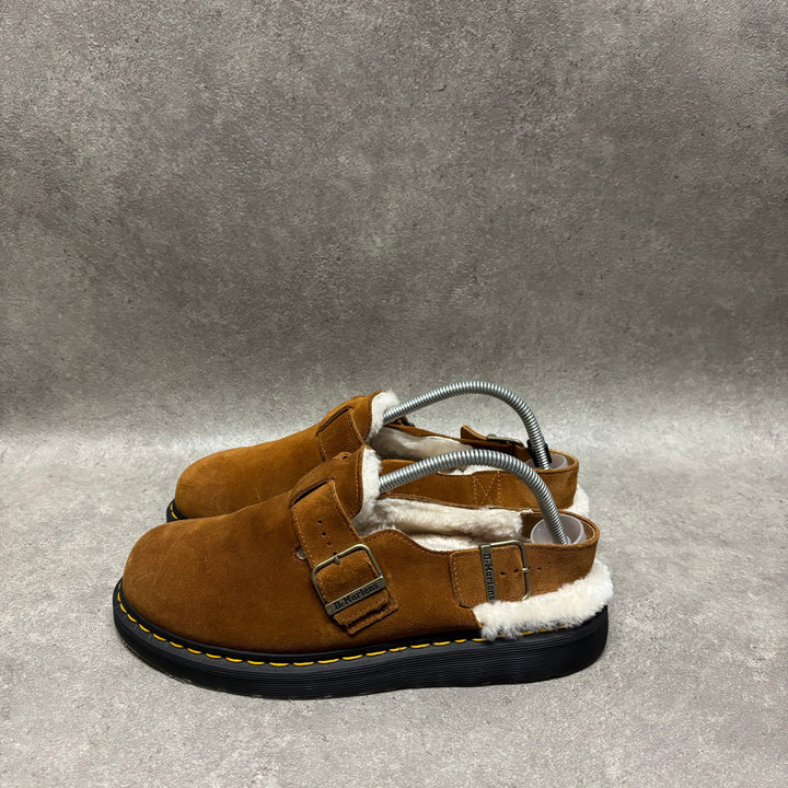 Dr. Martens Jorge Shearling Suede Tan Mules (UK8)