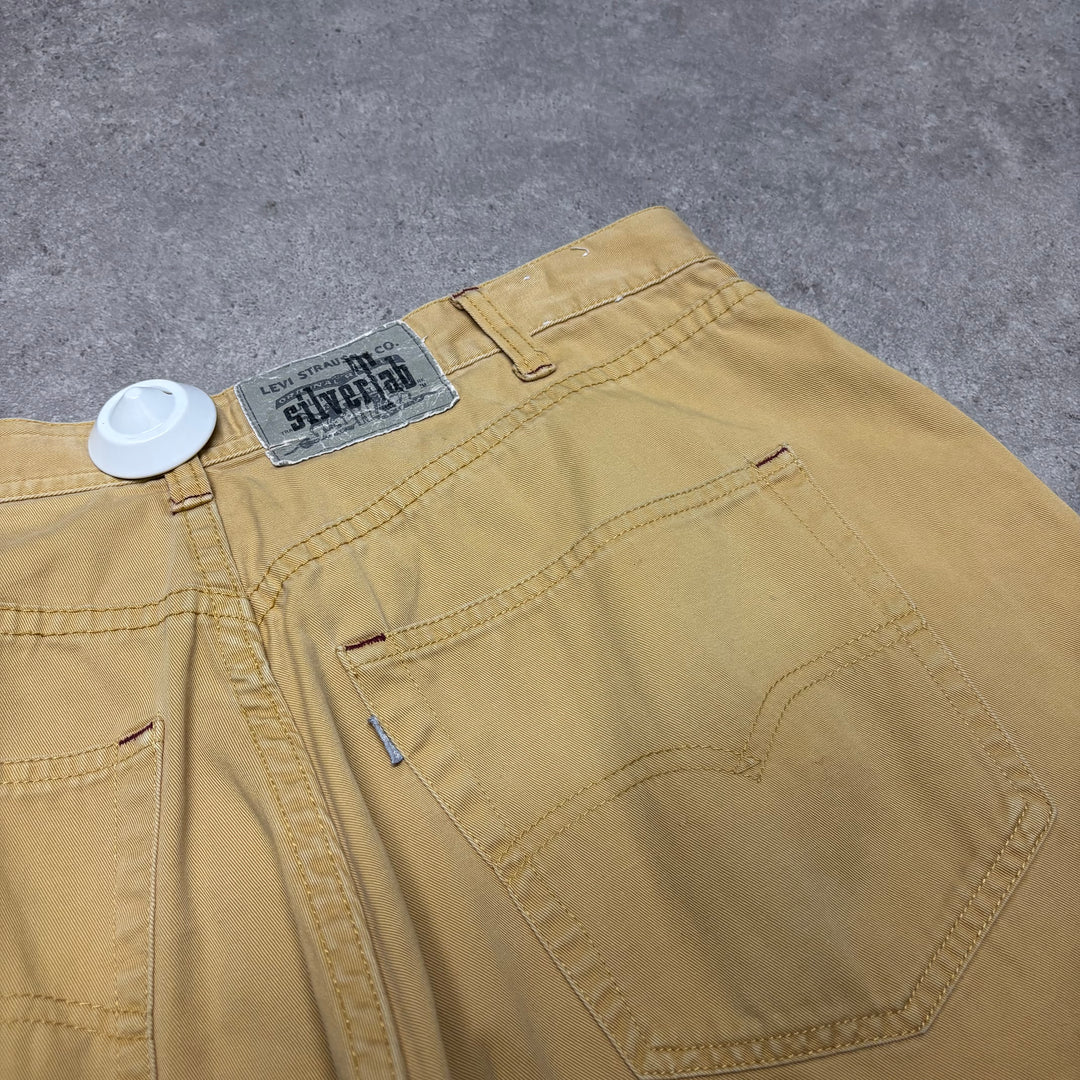 Vintage Levis Silver Tab Baggy Yellow Shorts (34)