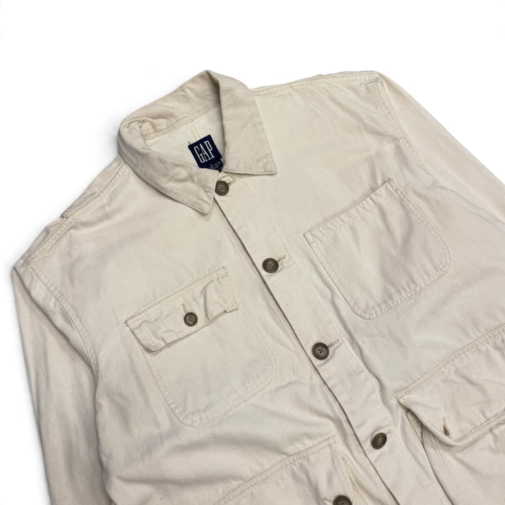 Vintage Gap Denim Multi Pocket Jacket White (L)