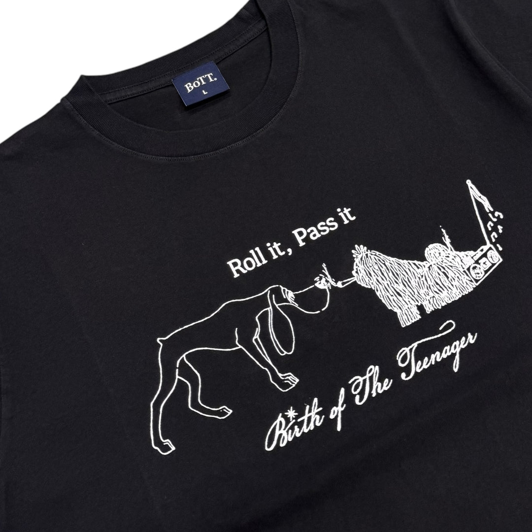 Bott Roll It, Pass It Black Graphic T-Shirt (L)