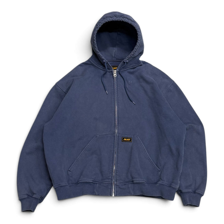 Palace Triple Stitch Zip Up Blue Hoodie (L)