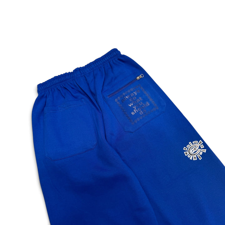 Always Do What You Should Do Blue Tracksuit Bottoms (L)
