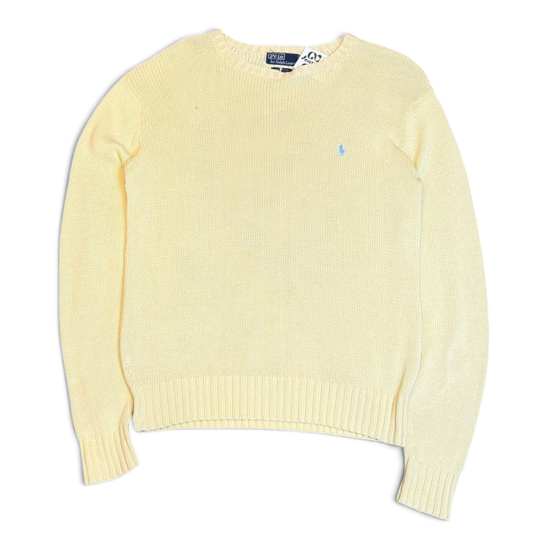 Vintage Polo Ralph Lauren Pastel Yellow Knitted Jumper (M)