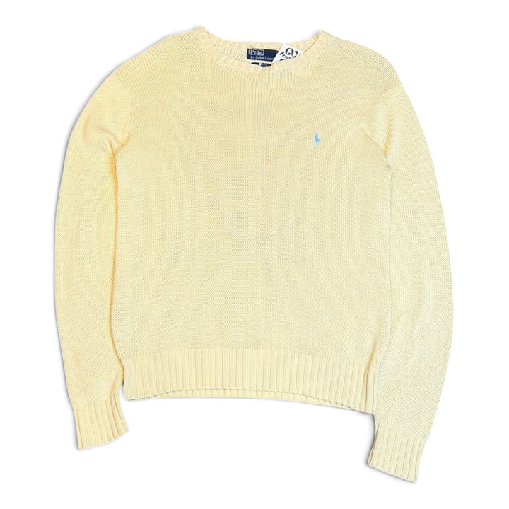 Vintage Polo Ralph Lauren Pastel Yellow Knitted Jumper (M)