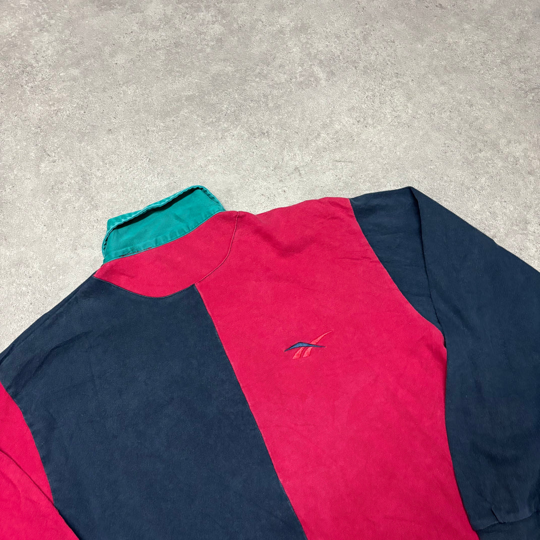 90's Vintage Reebok Two Tone Rugby Polo Shirt (M)