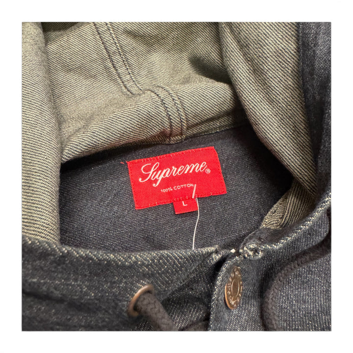 Supreme Navy Denim Hooded Jacket (L)