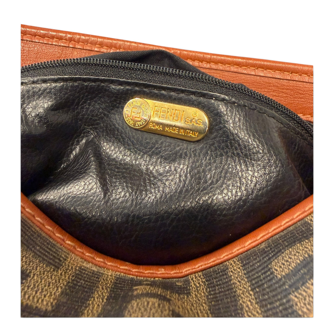 Vintage Fendi Monogram Cross Bag Brown