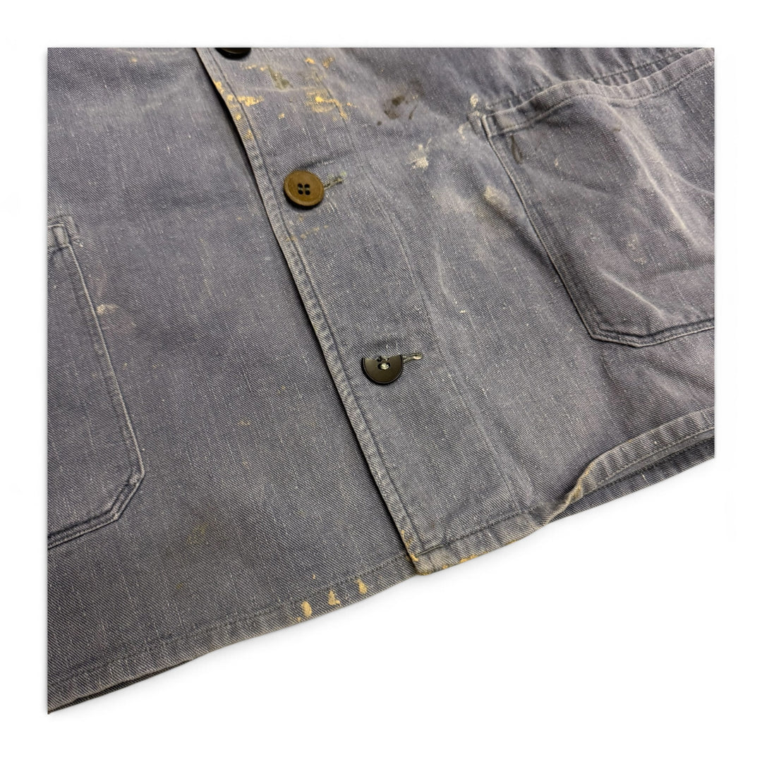 Vintage Distressed Faded Blue French Chore Jacket (M)